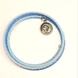 Moon and Stars Charm Memory Wire Bracelet